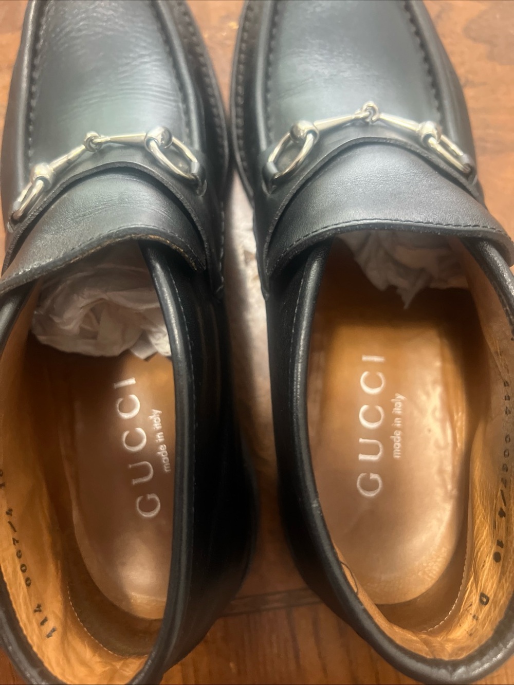 Gucci Black Leather Horsebit Slip-On 3/4 Loafers - Picture 9 of 11